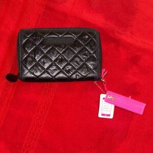 Macbeth Collection Black Quilted Zip-Around Wallet